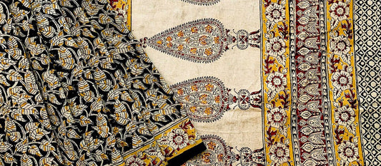 Pedana Kalamkari Hand Block Print Sarees - Baagh