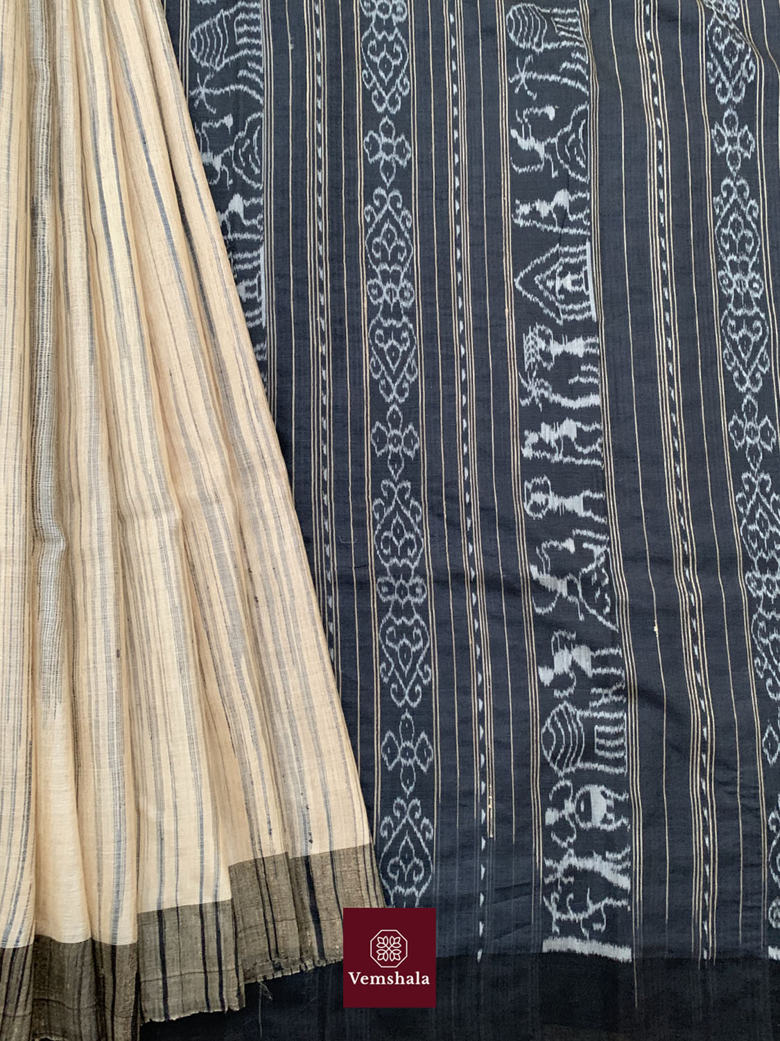 Natural / Brown / Black Gopalpur Silk Saree : Meera - Vemshala