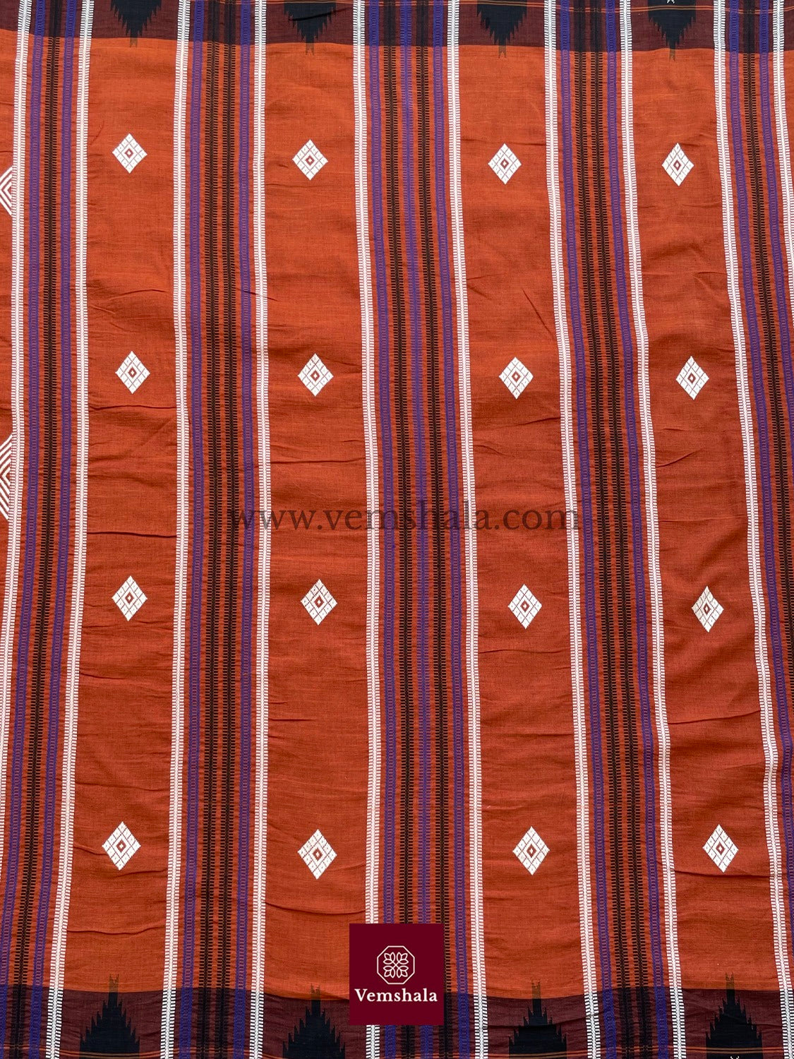 Natural/ indigo/ Deep Rust/ Brown-Black Kotpad Saree : PS 09 - Vemshala