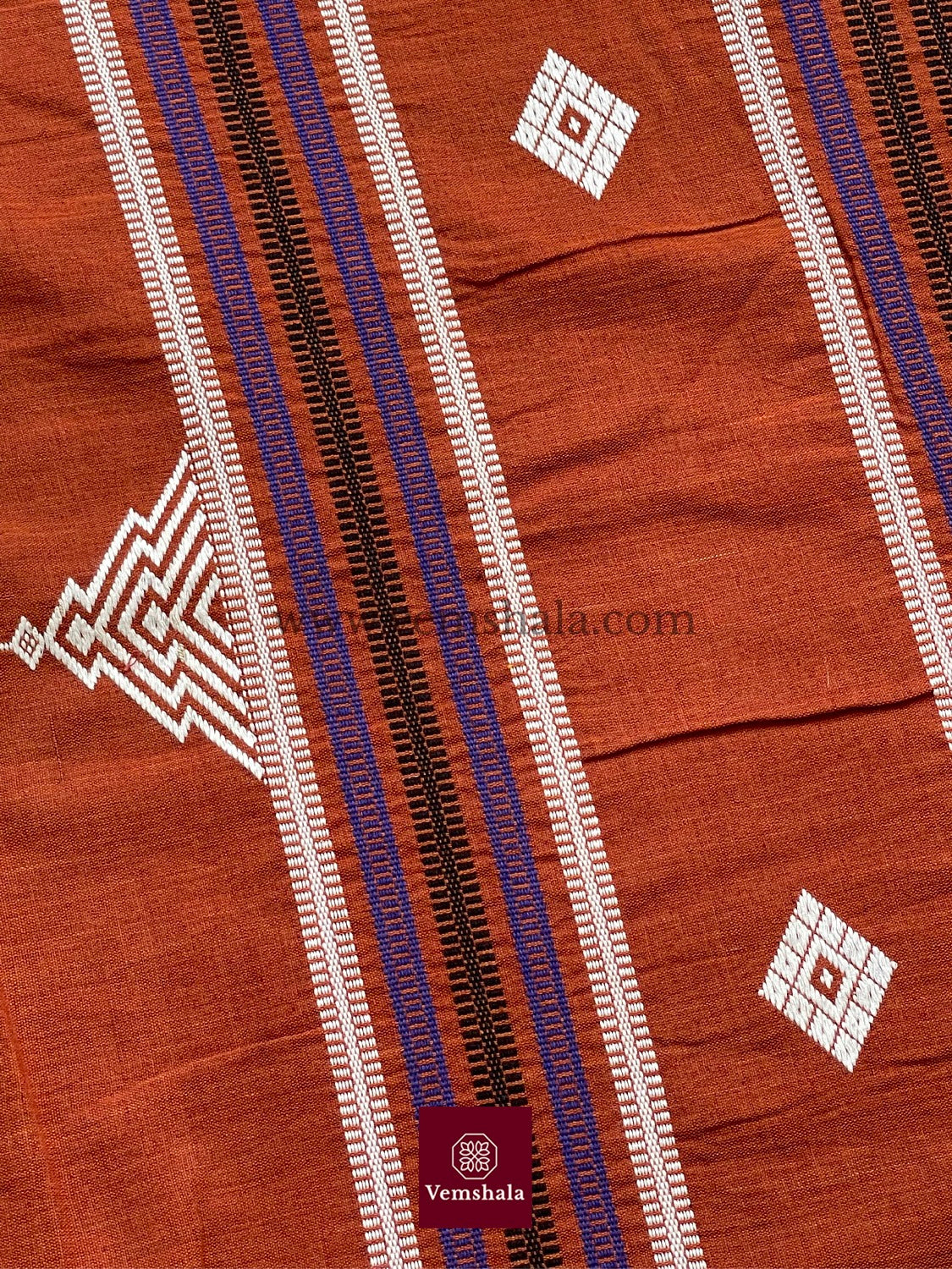 Natural/ indigo/ Deep Rust/ Brown-Black Kotpad Saree : PS 09 - Vemshala