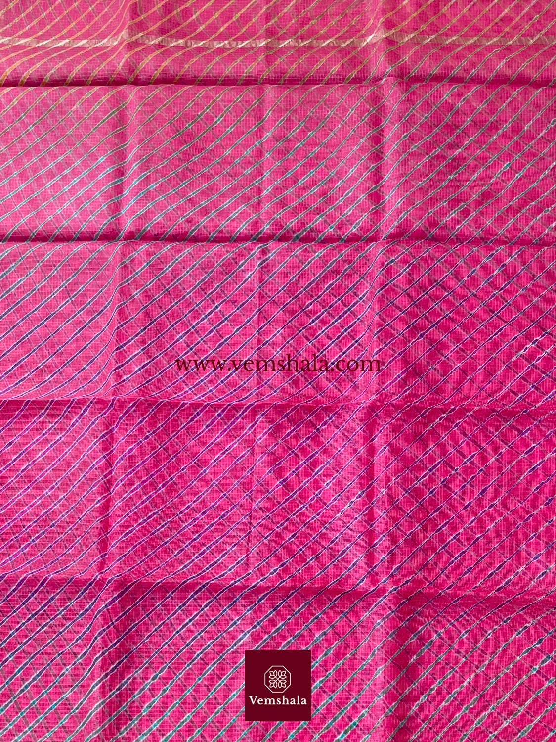 Red Plum rainbow Leheriya Kota Silk Saree : Phulwa - Vemshala