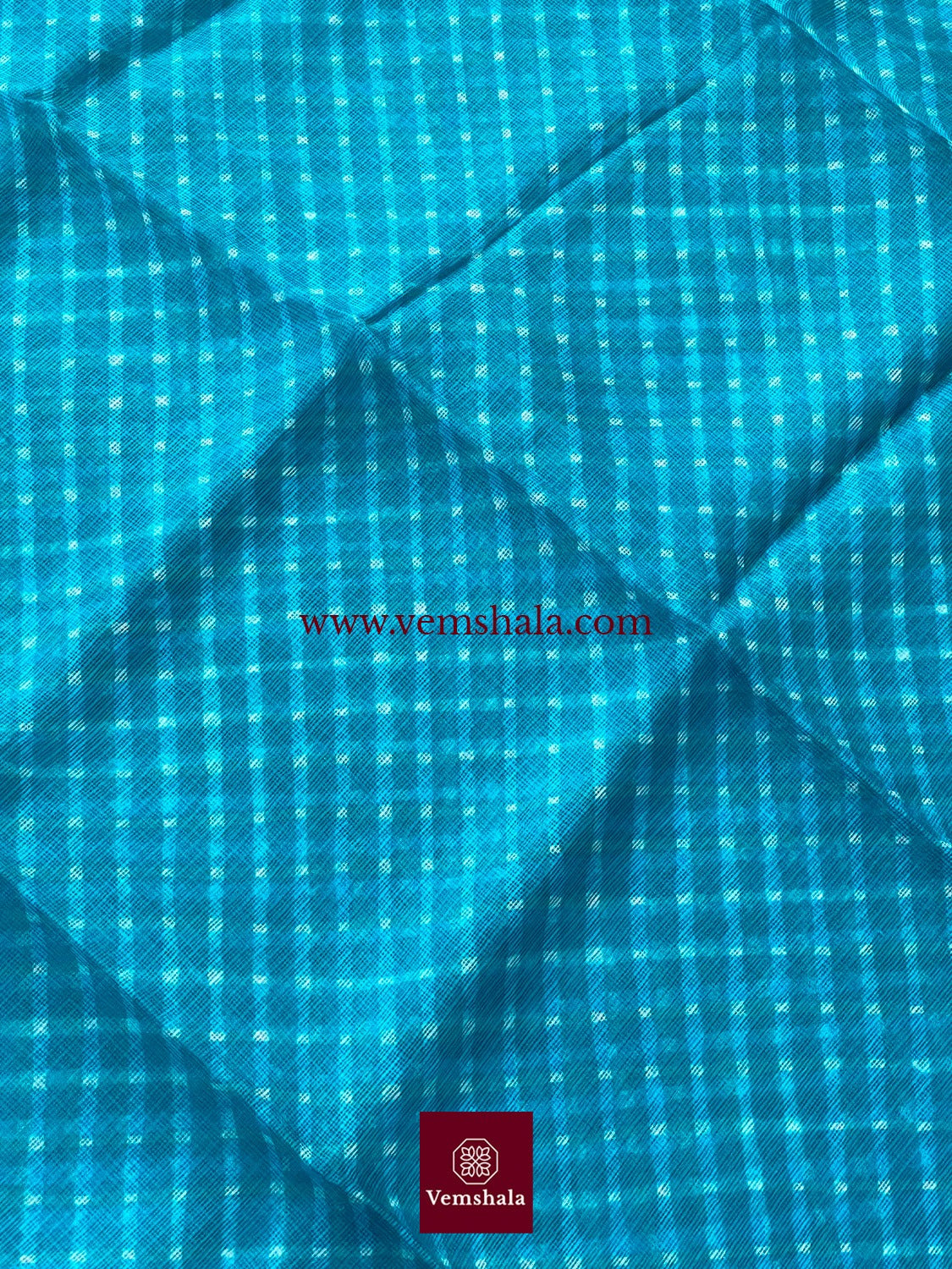 Turquoise Blue Leheriya Kota Silk Saree : Rehana - Vemshala