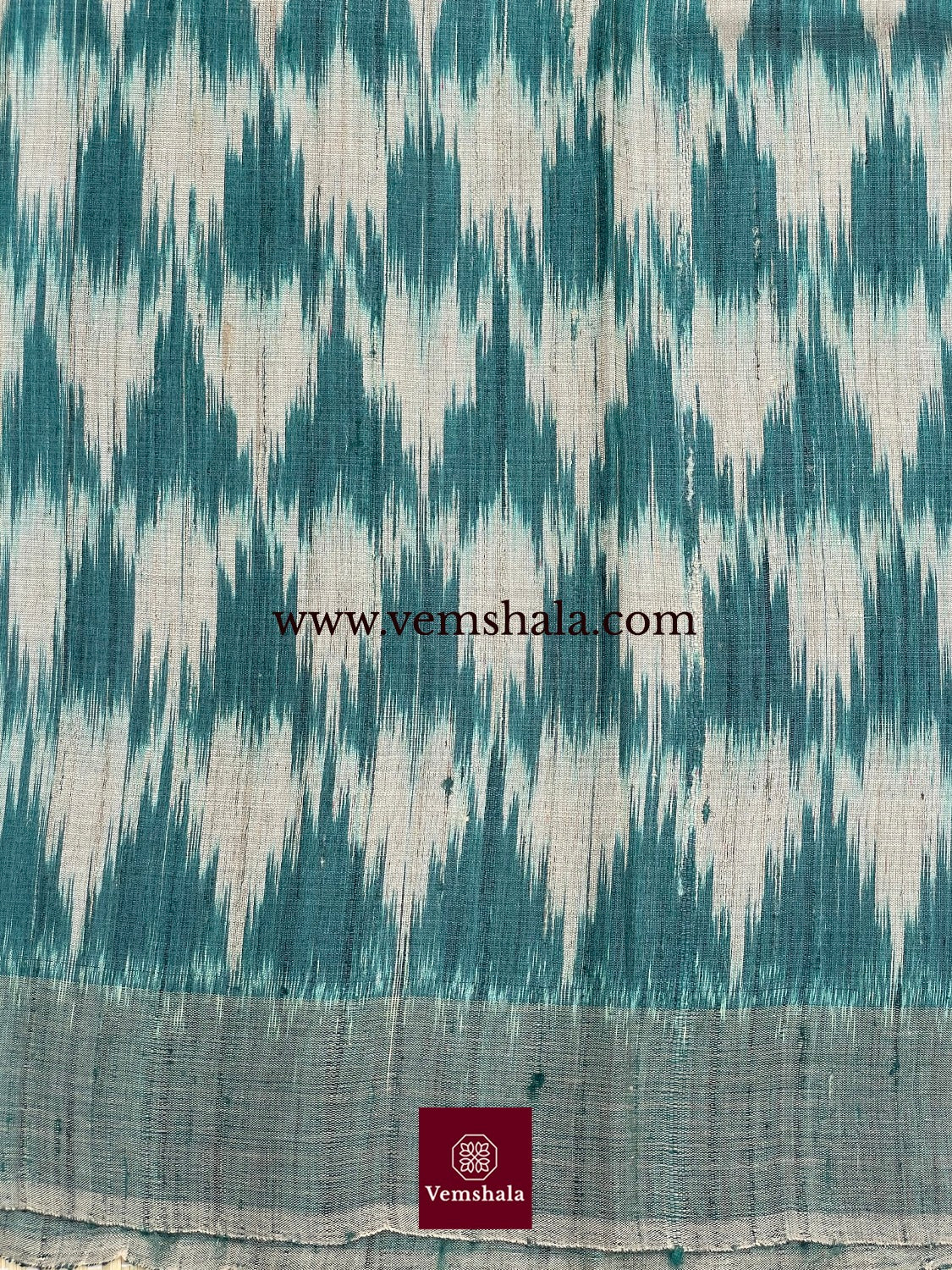 Teal / Natural Gopalpur Tussar Silk Sarees: Shree - Vemshala