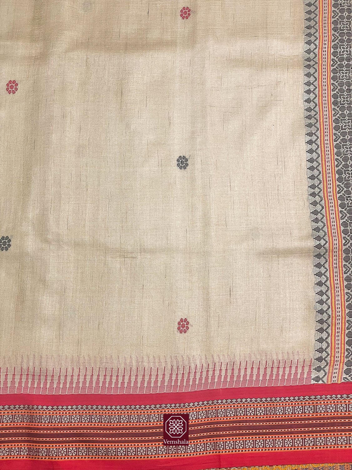 Brown / Red Jala Karvati Kinar Vidarbha Tussar Silk Saree - Vemshala