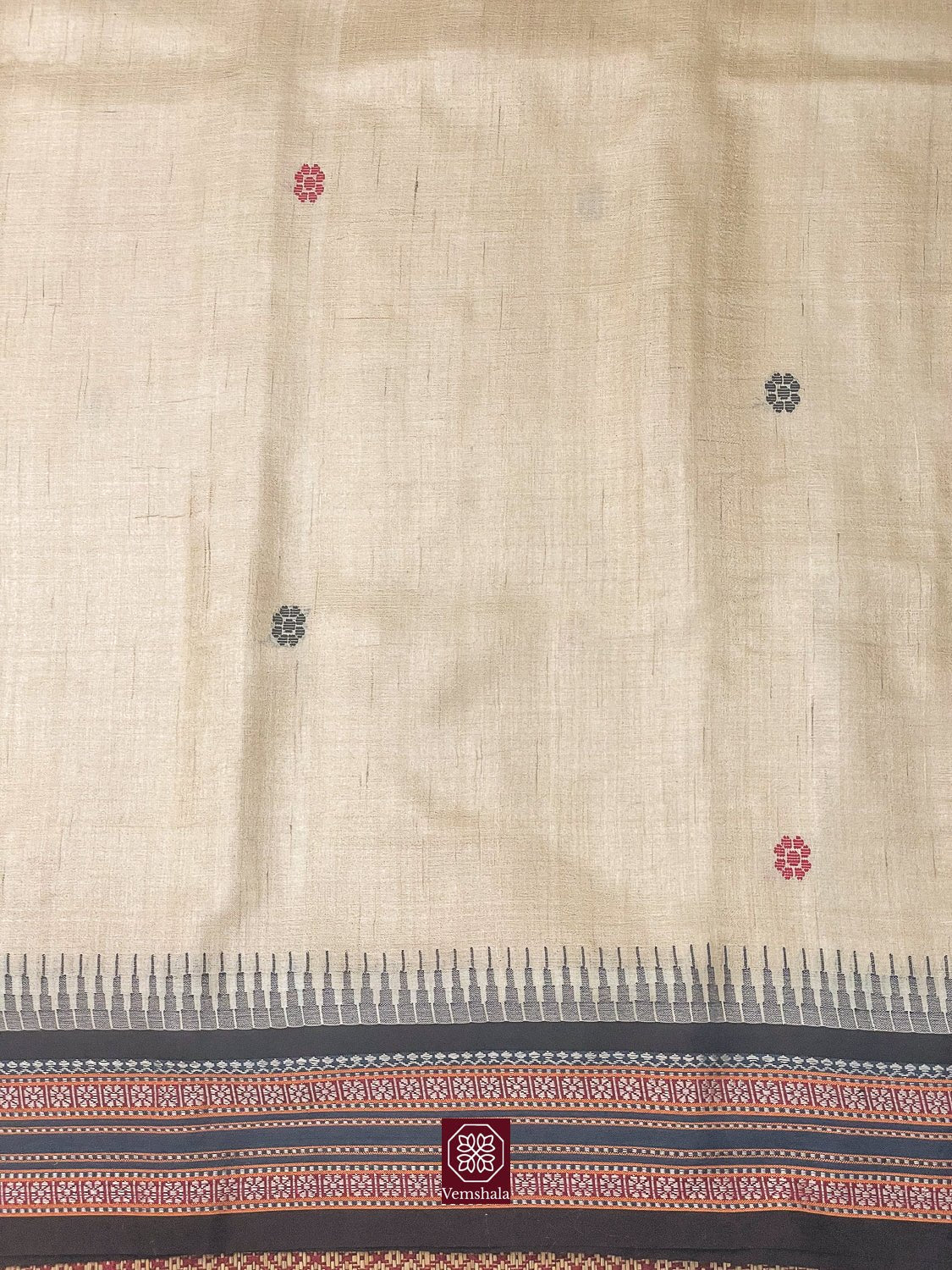 Brown / Red Jala Karvati Kinar Vidarbha Tussar Silk Saree - Vemshala