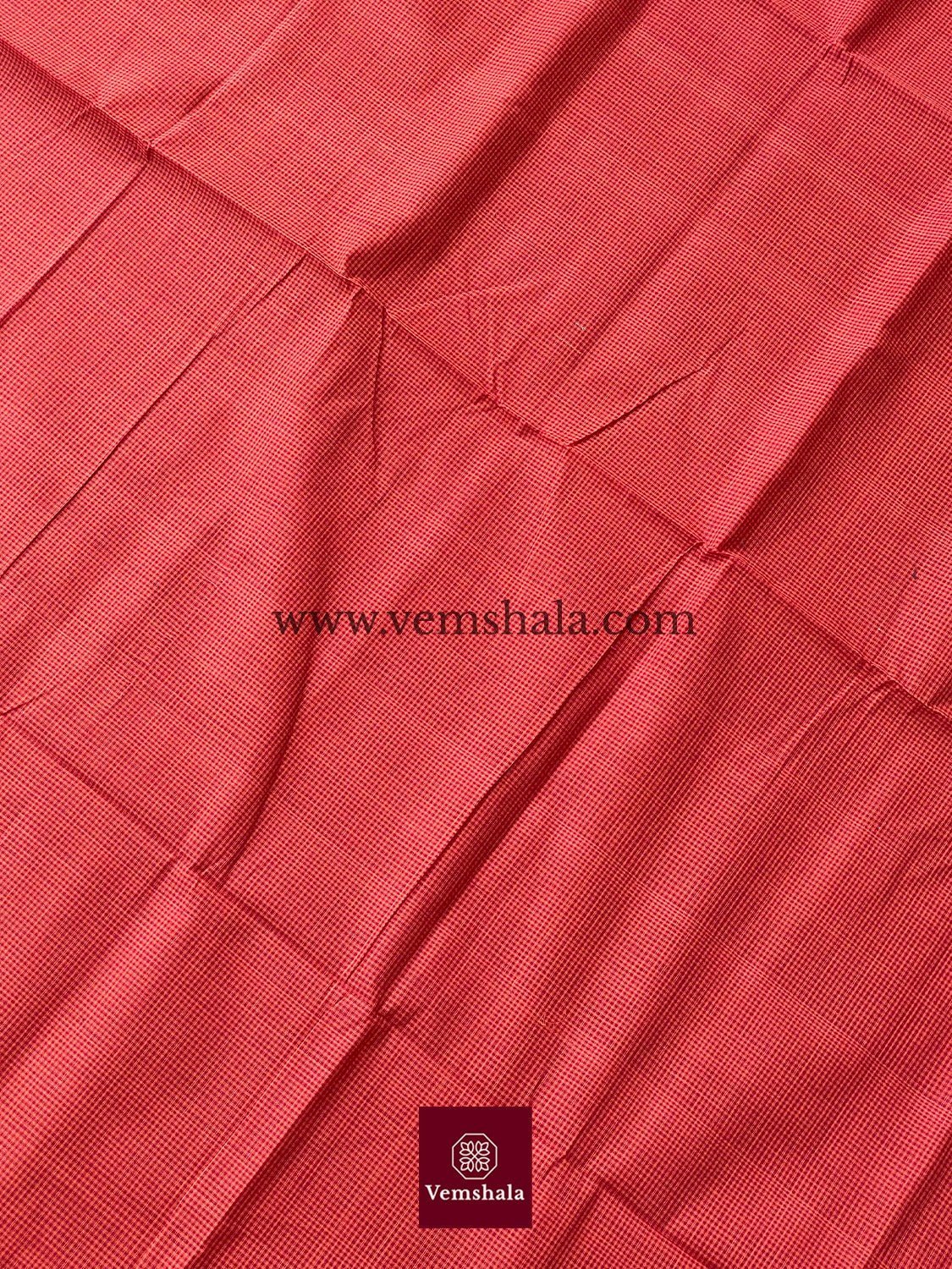 Burnt Orange / Red Cotton Mangalgiri Saree : Maalti - Vemshala