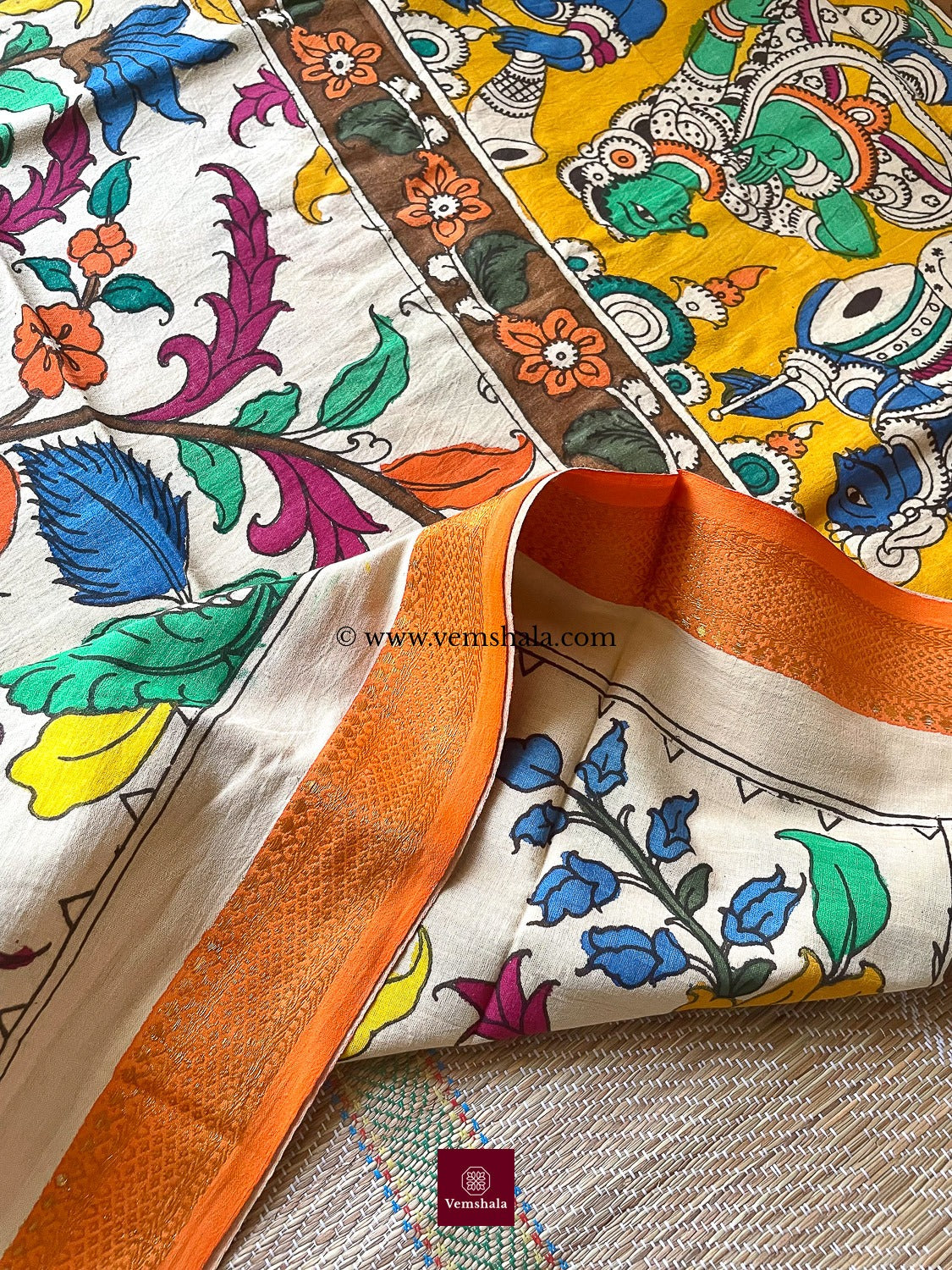 Pen Kalamkari Dupatta