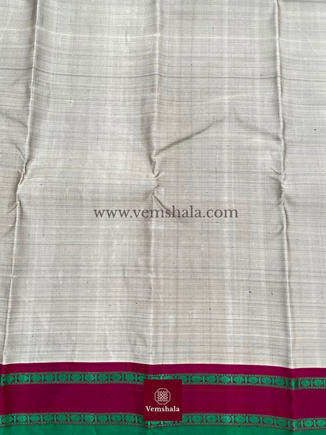 Grey / Maroon / Green/ Gold Kanchipuram Silk Saree : Meha - Vemshala