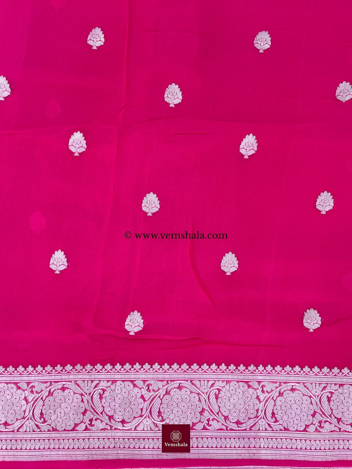 Hot Pink Banarasi Khaddi - Georgette Saree : Tejas - Vemshala