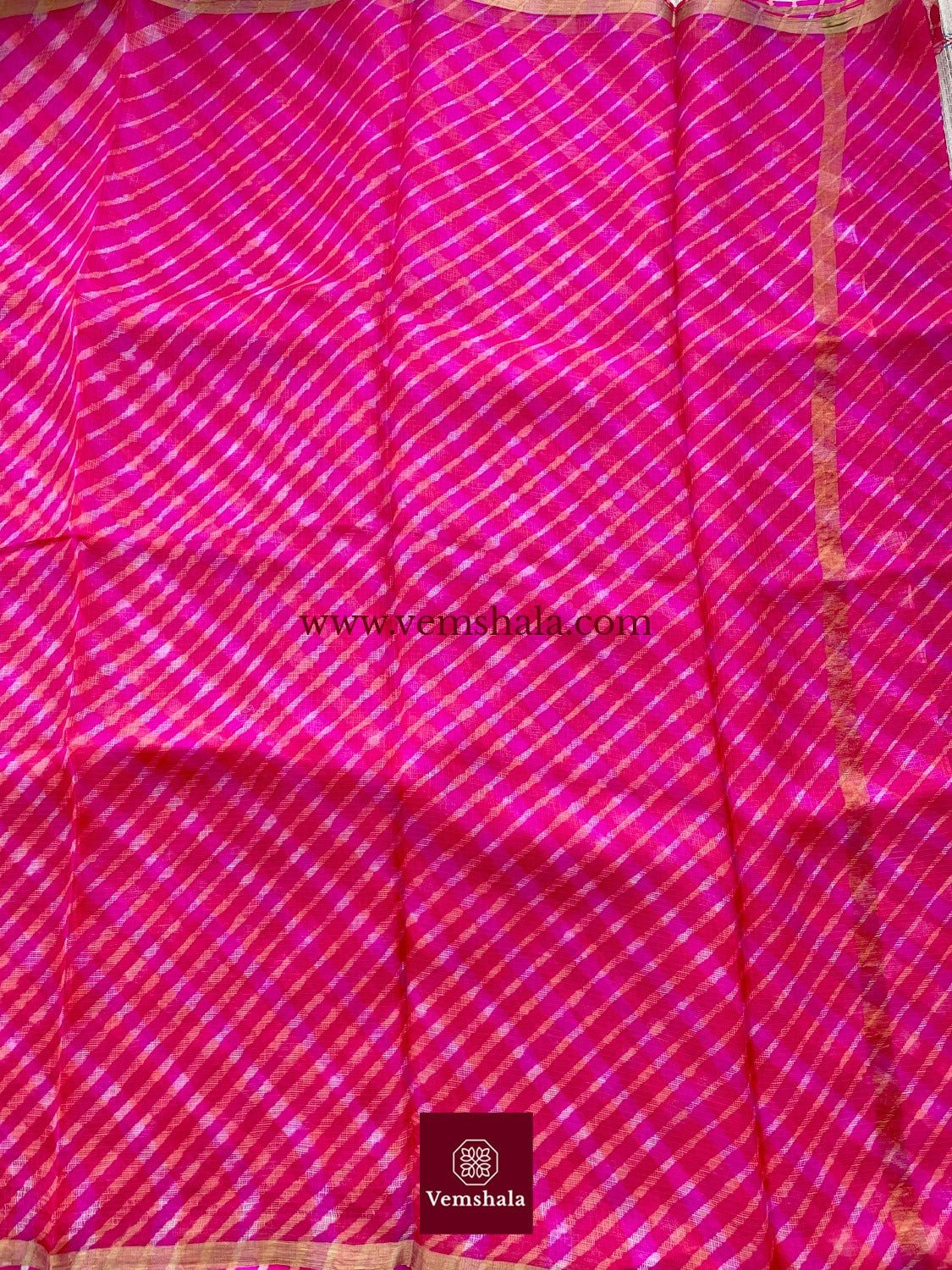 Hot Pink Leheriya Kota Silk Saree : Gulaab - Vemshala