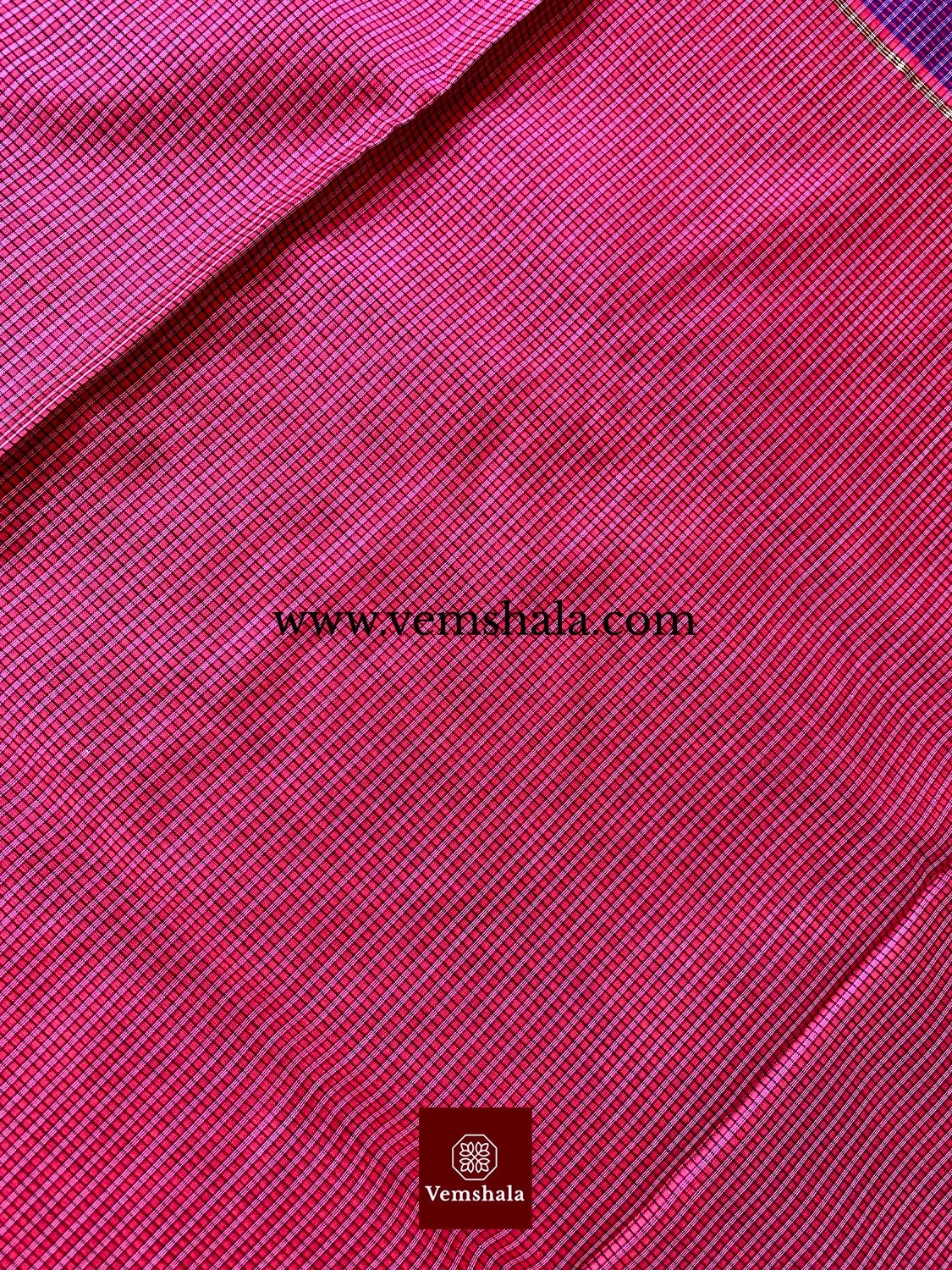 Hot Pink/ Purple/ Gold Maheshwari Saree : Tamanna - Vemshala