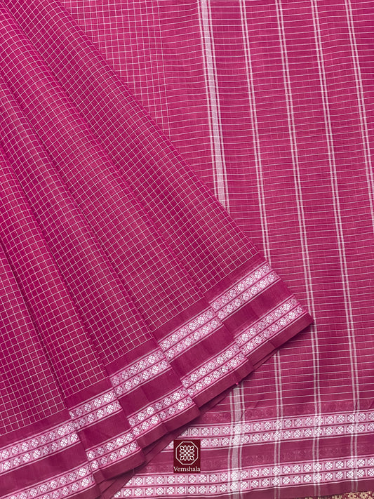 Pink Kunbi Goan Handloom Cotton Saree